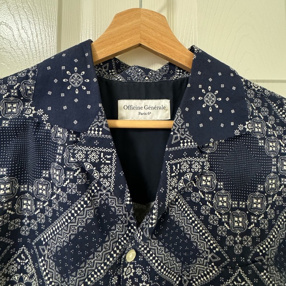 Officine Generale Bandana Shirt Size M - Picture 1 of 3